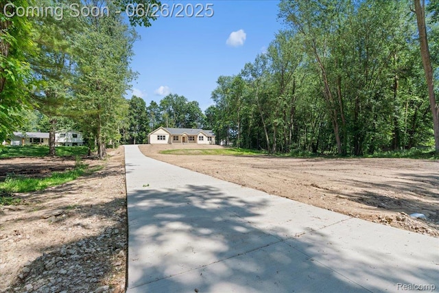 917 Chickasaw Dr, Mason, MI 48854 - view of concrete surface with a view of trees
