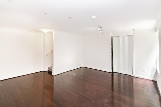 3046 Barclay Way, Ann Arbor, MI 48105 - empty room featuring ornamental molding, wood finished floors, a smoke detector, and a pendent fire sprinkler
