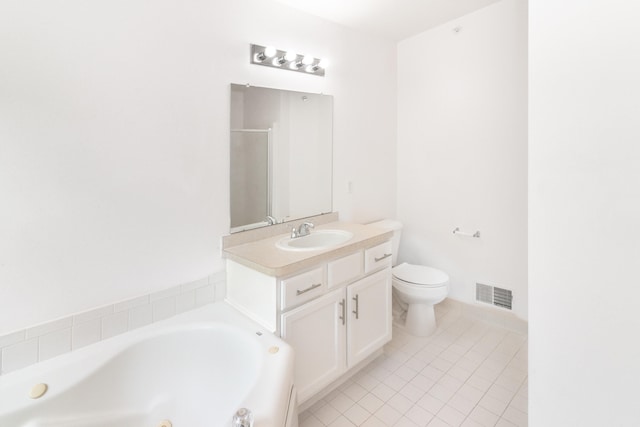 3046 Barclay Way, Ann Arbor, MI 48105 - full bathroom featuring tile patterned floors, a tub with jets, vanity, and a shower