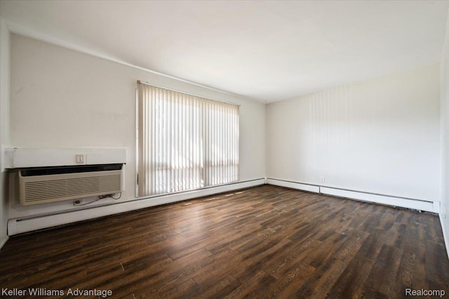 1565CHERBONEAU Cherboneau Pl Unit 52, Detroit, MI 48207 - unfurnished living room with wood finished floors, baseboard heating, and an AC wall unit