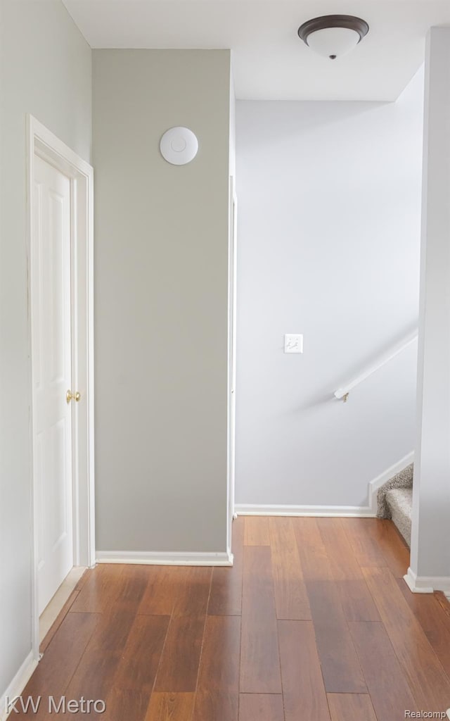 25493 Saint James, Southfield, MI 48075 - hallway featuring wood-type flooring and stairs