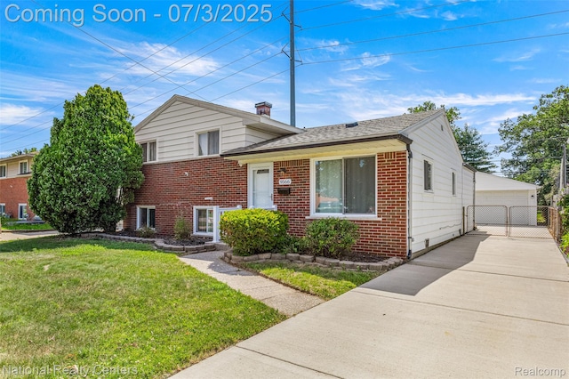 9566 Mueller St, Taylor, MI 48180 - tri-level home featuring brick siding and a front yard