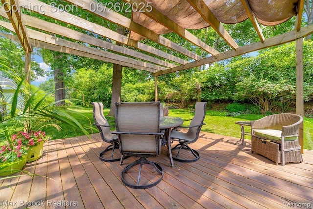 2425 Avondale St W, Sylvan Lake, MI 48320 - deck with outdoor dining area and a pergola