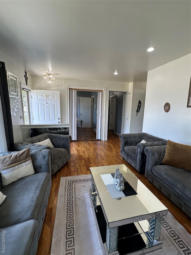 32302 Ryan Rd, Warren, MI 48092 - living room with wood finished floors and recessed lighting