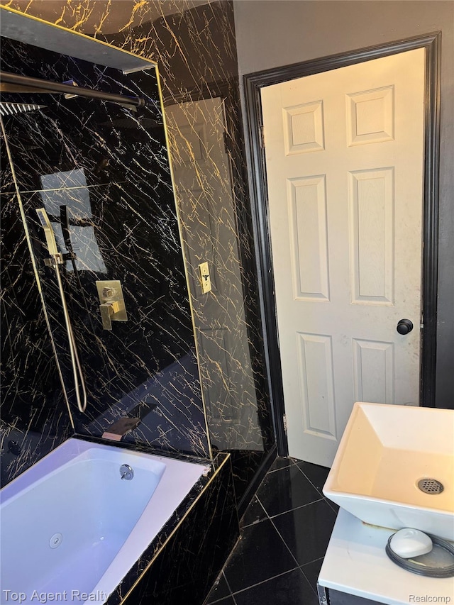 19461 Fenmore St, Redford, MI 48235 - full bathroom with marble finish floors and bathing tub / shower combination