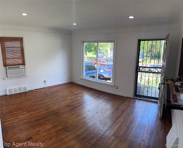 19461 Fenmore St, Redford, MI 48235 - empty room featuring wood finished floors, recessed lighting, and cooling unit