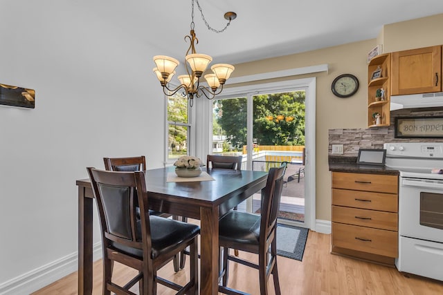 2606 S Saint Anthony St, Jackson, MI 49203 - dining area with a chandelier and light wood finished floors