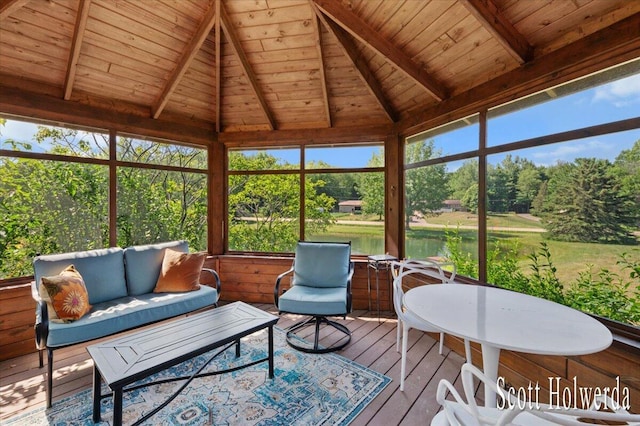 6311 142nd Ave, Holland, MI 49423 - sunroom featuring outdoor lounge area and view of wooded area