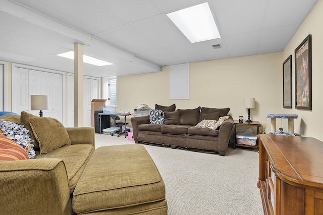7154 Sandpiper St, Portage, MI 49024 - living room with carpet and a drop ceiling