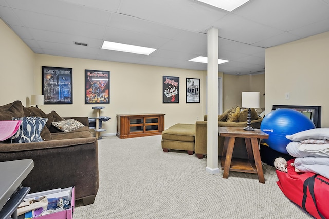 7154 Sandpiper St, Portage, MI 49024 - living room with a paneled ceiling and carpet