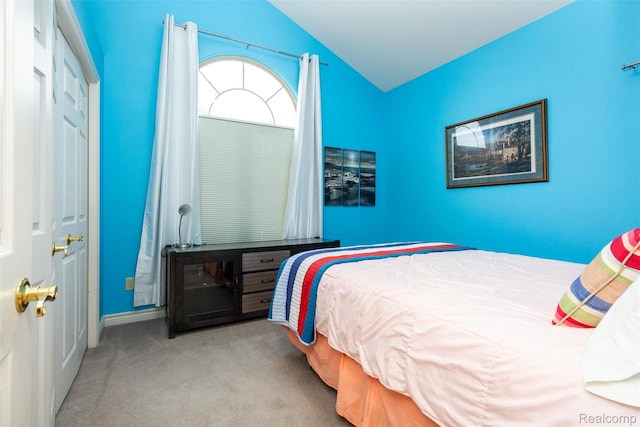 10267 Coachman Ct, Davison, MI 48423 - carpeted bedroom featuring vaulted ceiling