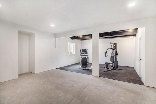 11539 Warrior Trl, Grass Lake, MI 49240 - exercise room featuring recessed lighting