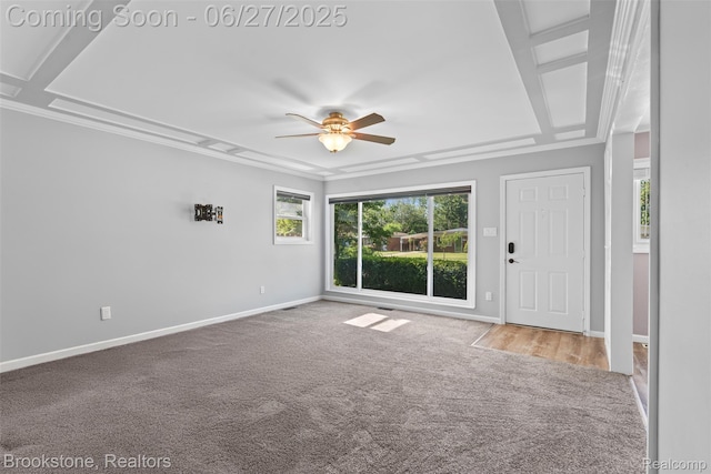 1293 Moulin Ave, Madison Heights, MI 48071 - carpeted empty room featuring baseboards and a ceiling fan