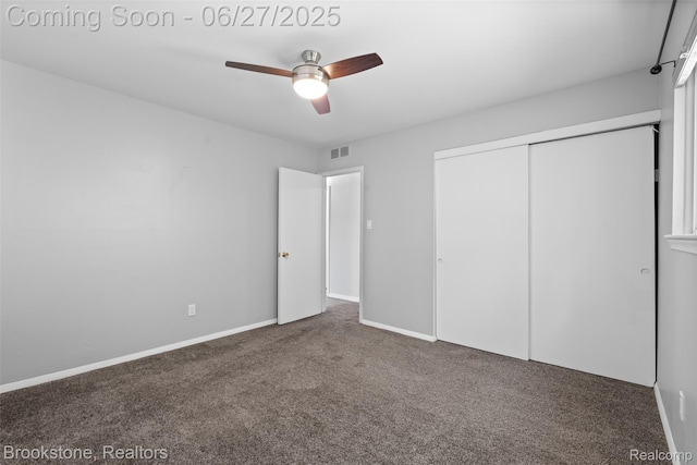 1293 Moulin Ave, Madison Heights, MI 48071 - unfurnished bedroom featuring carpet, a closet, and ceiling fan