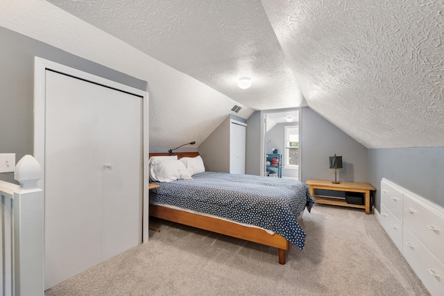 1645 Chlebus St, Jackson, MI 49203 - bedroom featuring a textured ceiling, carpet floors, and lofted ceiling
