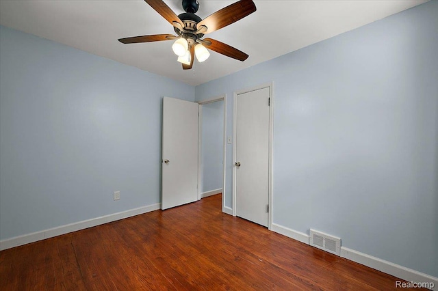 17677 Denby, Redford, MI 48240 - unfurnished bedroom featuring wood finished floors and a ceiling fan