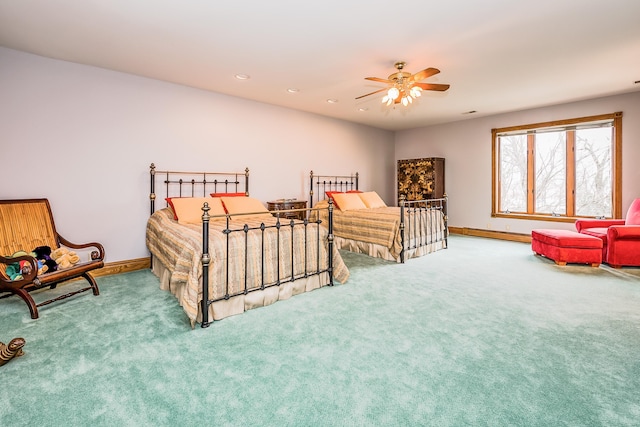 861 S 800 W, Indiana, IN 46341 - carpeted bedroom with ceiling fan and recessed lighting