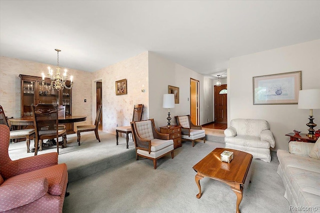 32460 Dunford St, Farmington, MI 48334 - carpeted living area with a chandelier