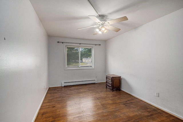 616 Lynn Ave Unit 21, Kalamazoo, MI 49008 - unfurnished room with a baseboard heating unit, wood finished floors, and a ceiling fan