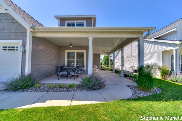 675 Terrace Point Dr, Muskegon, MI 49440 - view of patio with a ceiling fan