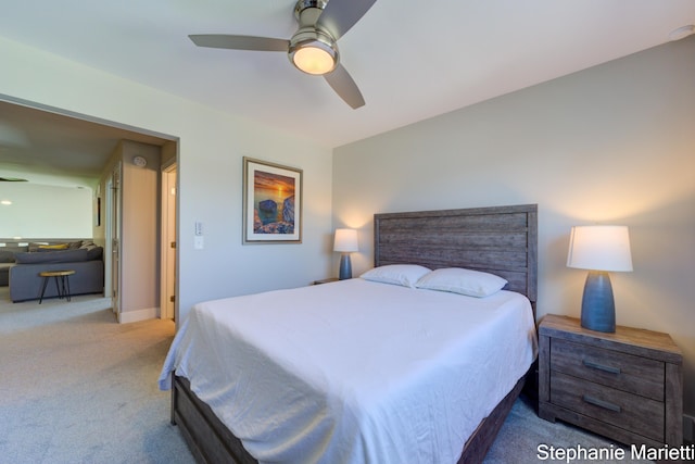 675 Terrace Point Dr, Muskegon, MI 49440 - bedroom featuring carpet flooring and ceiling fan