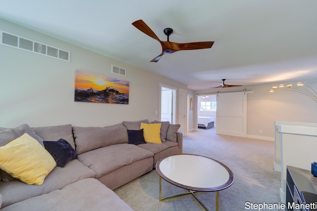 675 Terrace Point Dr, Muskegon, MI 49440 - living room with a ceiling fan and light carpet