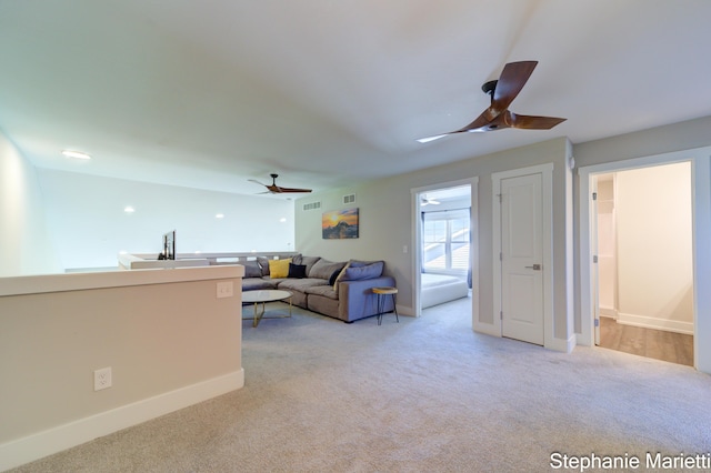 675 Terrace Point Dr, Muskegon, MI 49440 - living room with ceiling fan and carpet floors