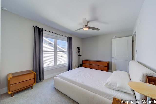 675 Terrace Point Dr, Muskegon, MI 49440 - bedroom with light carpet and a ceiling fan