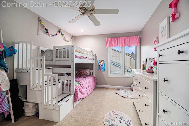 4469 Tanbark St, Bloomfield Hills, MI 48302 - bedroom featuring light carpet, ceiling fan, and recessed lighting