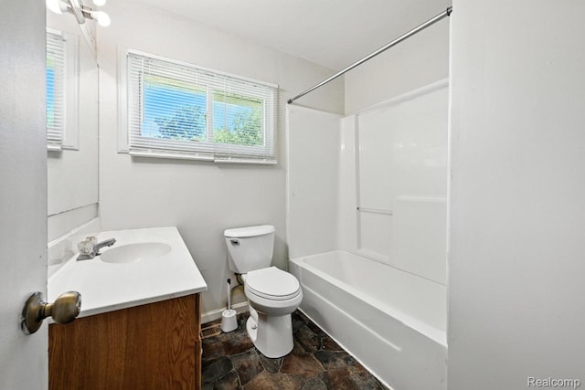 1935 Carmanbrook Pkwy, Flint, MI 48507 - full bath featuring stone finish floors, vanity, and bathtub / shower combination