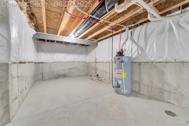 38731 Chasewood Ct, Farmington Hills, MI 48335 - unfinished basement with gas water heater