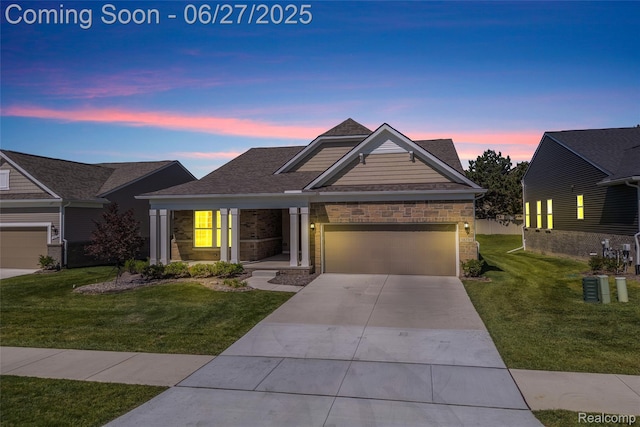 38731 Chasewood Ct, Farmington Hills, MI 48335 - view of front of house featuring driveway, a lawn, an attached garage, and a shingled roof