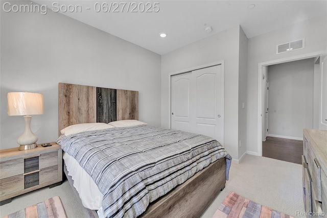 38731 Chasewood Ct, Farmington Hills, MI 48335 - bedroom with light carpet, a closet, and recessed lighting