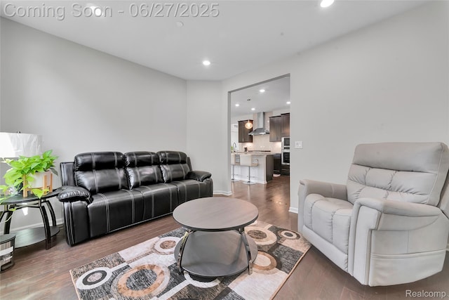38731 Chasewood Ct, Farmington Hills, MI 48335 - living area featuring wood finished floors and recessed lighting