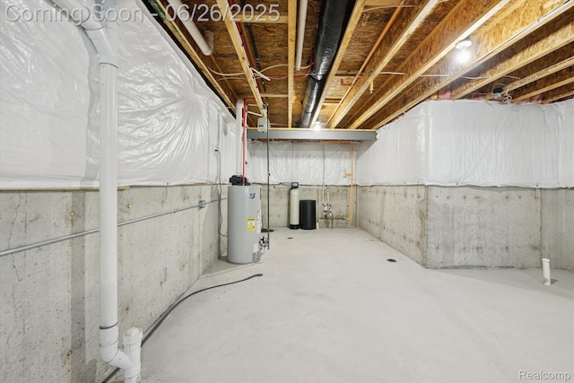 1065 Spring Trail Ct, Brighton, MI 48116 - unfinished below grade area featuring water heater and a water softener system