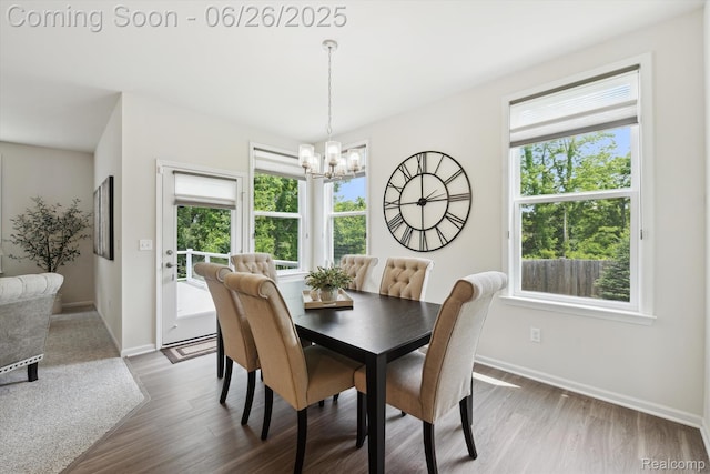 1065 Spring Trail Ct, Brighton, MI 48116 - dining space with a chandelier, healthy amount of natural light, and wood finished floors