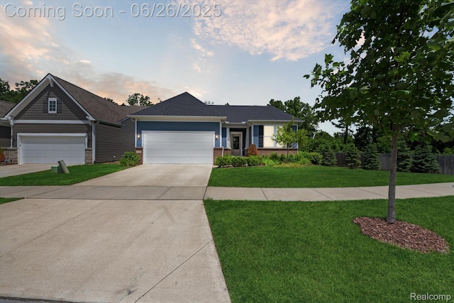 1065 Spring Trail Ct, Brighton, MI 48116 - ranch-style home with driveway, an attached garage, and brick siding