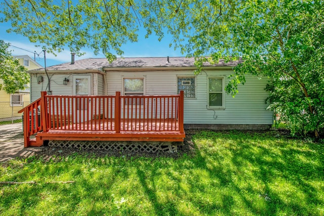 25294 Wiseman St, Roseville, MI 48066 - back of property featuring a lawn and a deck