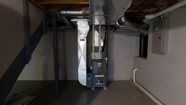 7106 Partridge Dr, Flushing, MI 48433 - utility room with electric panel and heating unit