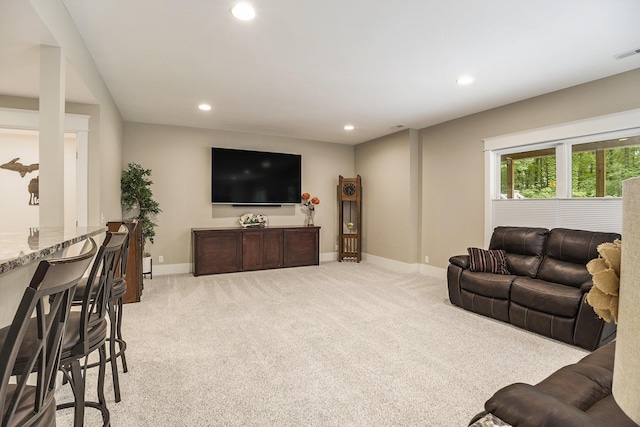 3479 Jeffrey Spur, Hamilton, MI 49419 - living area featuring recessed lighting and light colored carpet