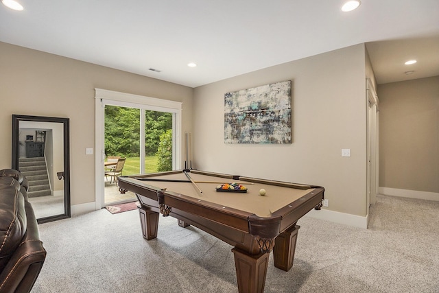 3479 Jeffrey Spur, Hamilton, MI 49419 - recreation room featuring light colored carpet, recessed lighting, and billiards