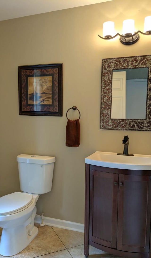 6766 Poplar Dr, Ypsilanti, MI 48197 - half bathroom featuring vanity and tile patterned floors