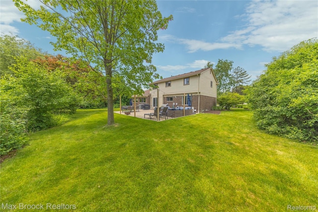 6247 Carpathian Ct, West Bloomfield, MI 48324 - view of green lawn with a patio and an outdoor living space