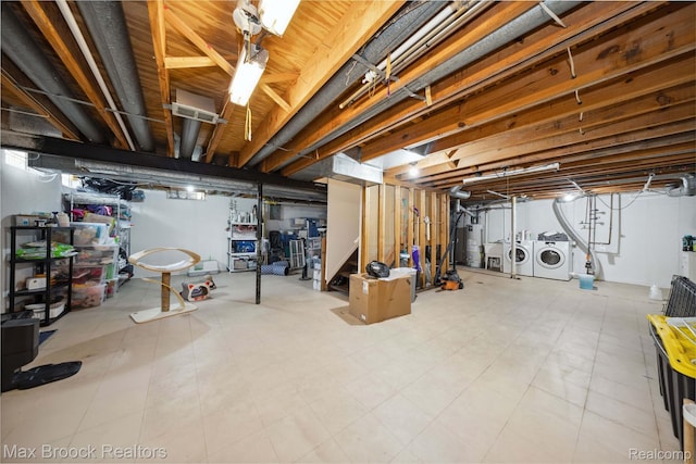 6247 Carpathian Ct, West Bloomfield, MI 48324 - unfinished basement with washing machine and clothes dryer and water heater