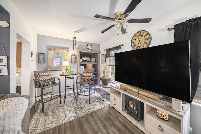 317 E Argyle St, Jackson, MI 49202 - living room with a ceiling fan and wood finished floors