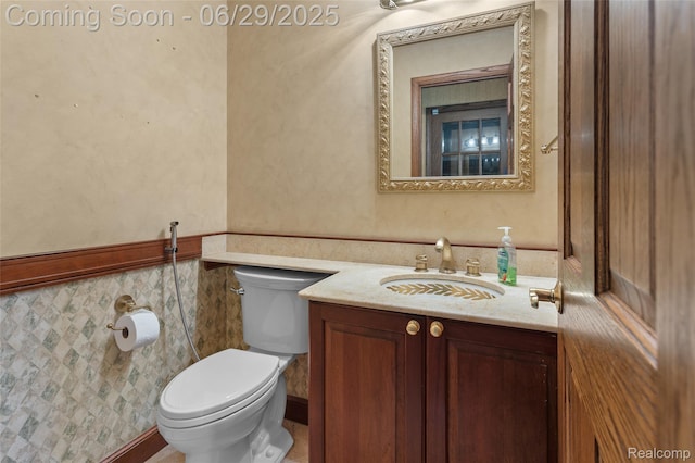 1304 Player Dr, Troy, MI 48085 - half bath featuring vanity and a wainscoted wall