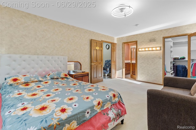 1304 Player Dr, Troy, MI 48085 - bedroom with carpet flooring and wallpapered walls