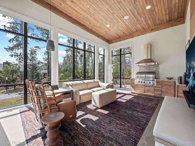4890 Charing Cross Rd, Bloomfield Hills, MI 48304 - sunroom / solarium with wood ceiling and recessed lighting