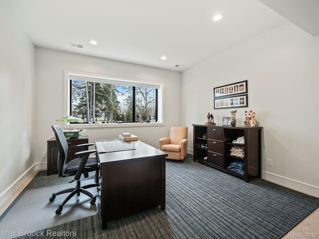 4890 Charing Cross Rd, Bloomfield Hills, MI 48304 - home office with recessed lighting and dark colored carpet