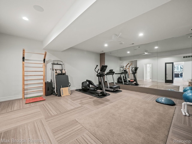 4890 Charing Cross Rd, Bloomfield Hills, MI 48304 - exercise room featuring carpet and recessed lighting